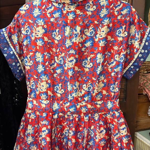 Hunter Bell tapestry Floral Red Howard Blue Dress New $470 M - Picture 4 of 4